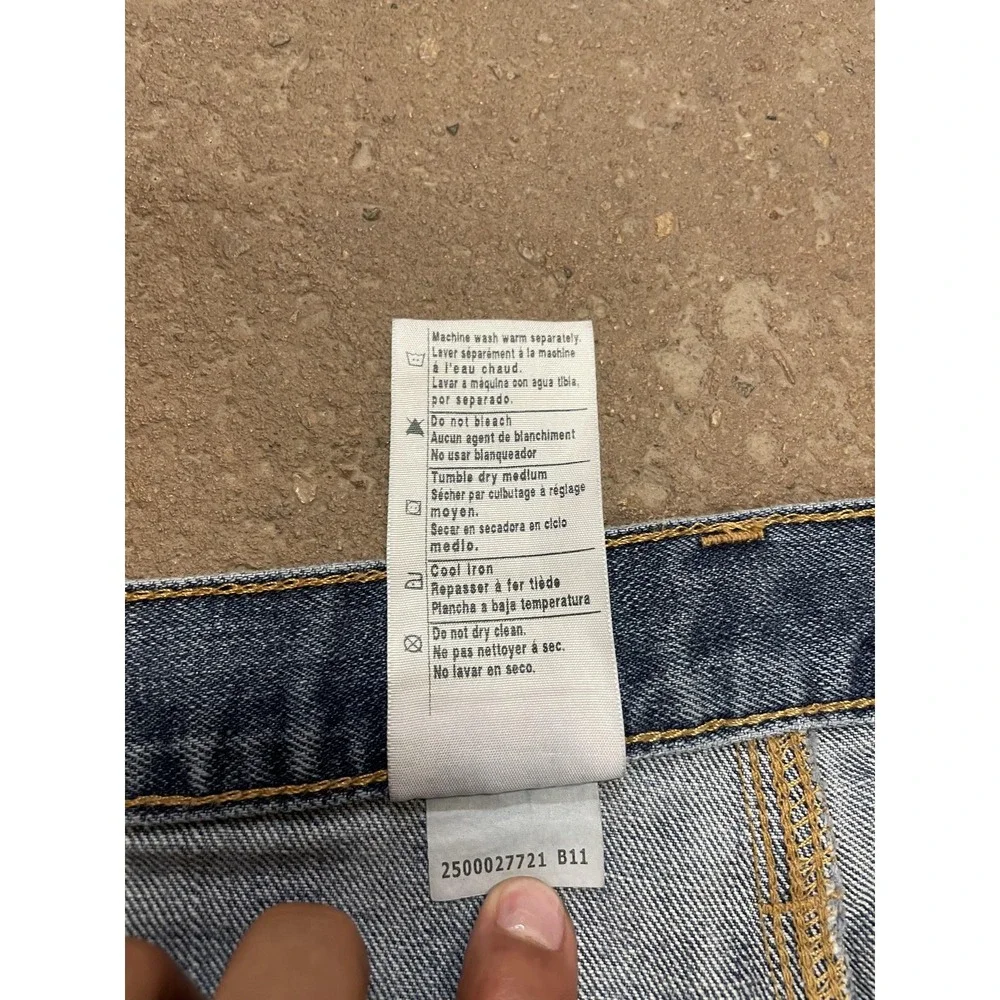 Carhartt 101483-980 Jeans Mens 40x34 Blue Med‎ Wash Relaxed Straight Distressed